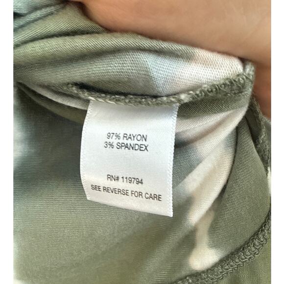 One world Sage Green and White Tie Dye Boho Blouse - Picture 5 of 7